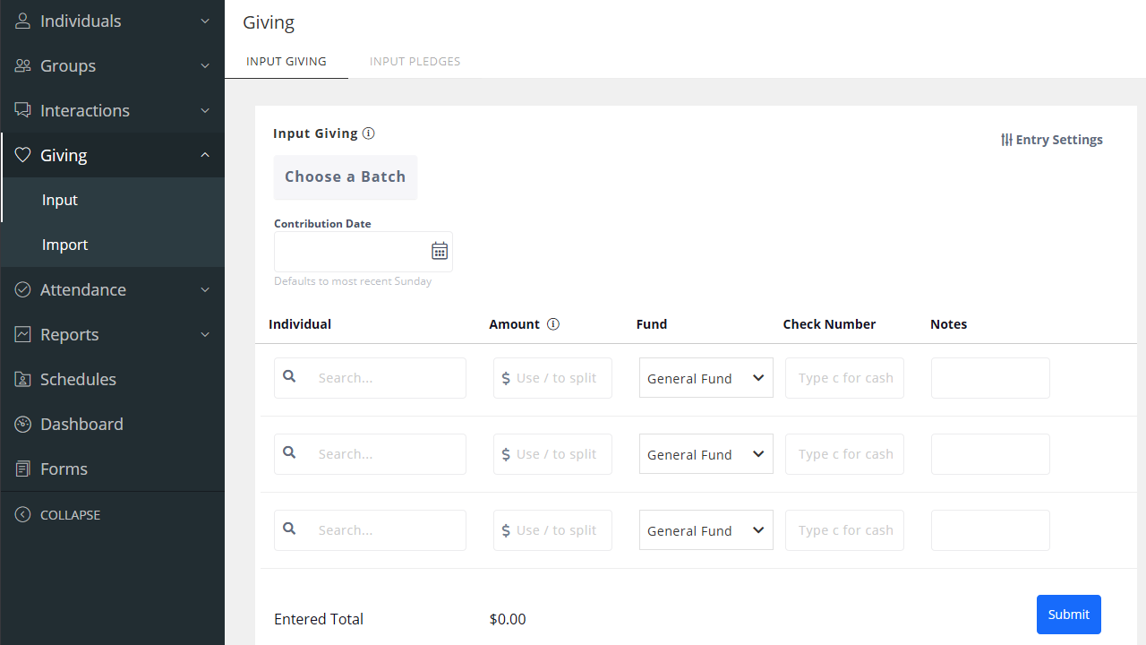 Giving input fields