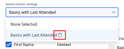 remove saved list