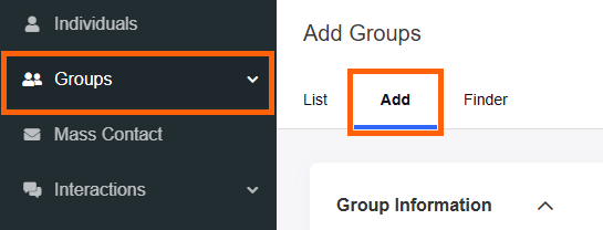 Add Group Tab