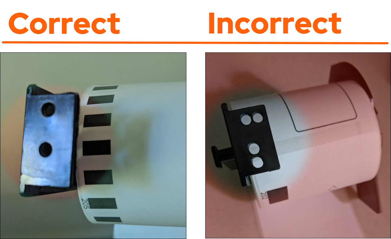 ChMS-Check-In-Brother-Printer-Correct-vs-Incorrect-Labels-Spindles.jpg